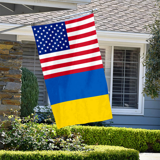 Fyon US Ukrainian Friendship Flag Indoor and outdoor banner