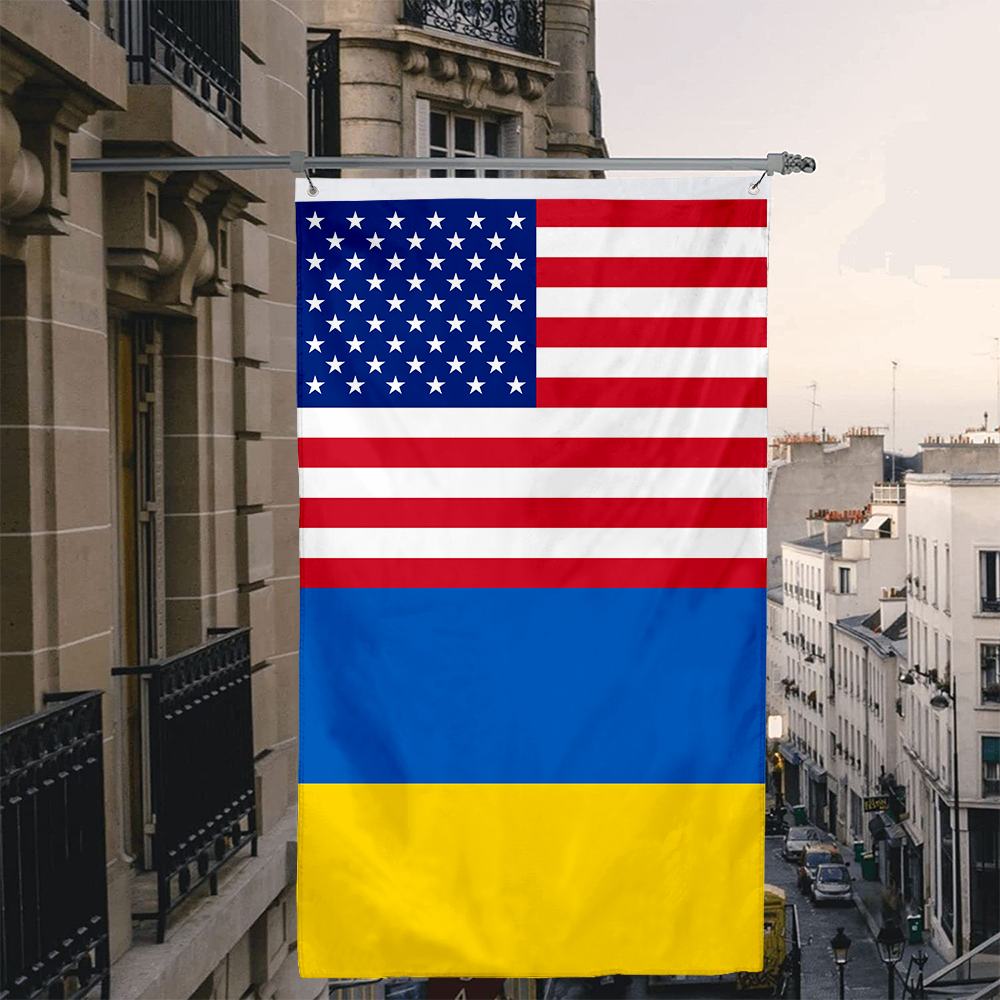 Fyon US Ukrainian Friendship Flag Indoor and outdoor banner