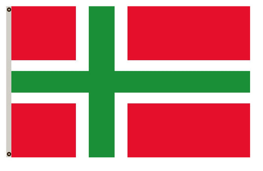 Unofficial flag of Bornholm Denmark banner landscape flag