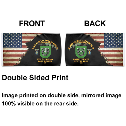 Fyon Us 10th Special Forces Group 2nd Battalion Fort Devens Ma Flag Indoor and outdoor banner 224098