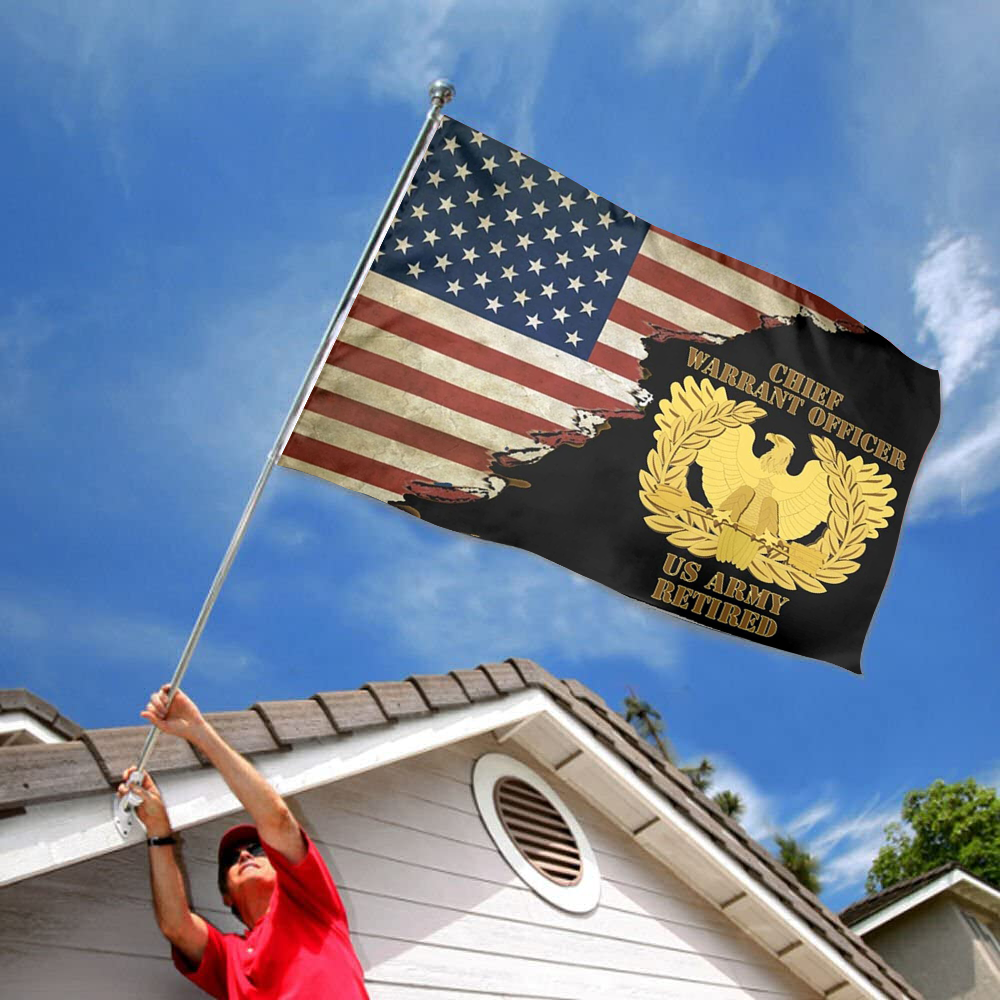 Fyon Us Army Emblem Warrant Officer Chief Retired Flag Indoor and outdoor banner 224111