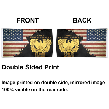 Fyon Us Army Emblem Warrant Officer Chief Retired Flag Indoor and outdoor banner 224111