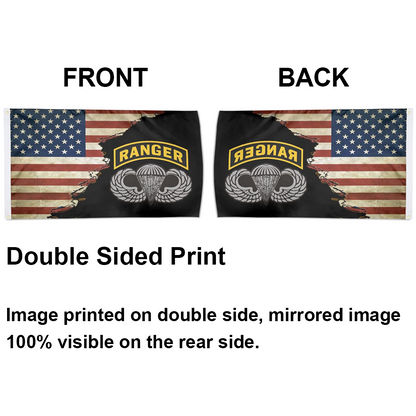 Fyon Us Army Ranger Tab with Airborne Wings Flag Indoor and outdoor banner 224113