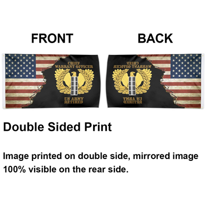 Fyon Us Army Retired Chief Warrant Officer Emblem Cw4 Flag Indoor and outdoor banner 224114