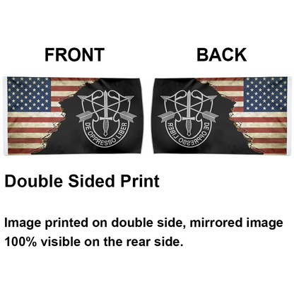 Fyon Us Army Special Forces De Oppresso Liber Flag Indoor and outdoor banner 224116