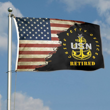 Fyon Us Navy Senior Chief Petty Officer Retired Flag Indoor and outdoor banner 2241112