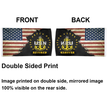 Fyon Us Navy Senior Chief Petty Officer Retired Flag Indoor and outdoor banner 2241112