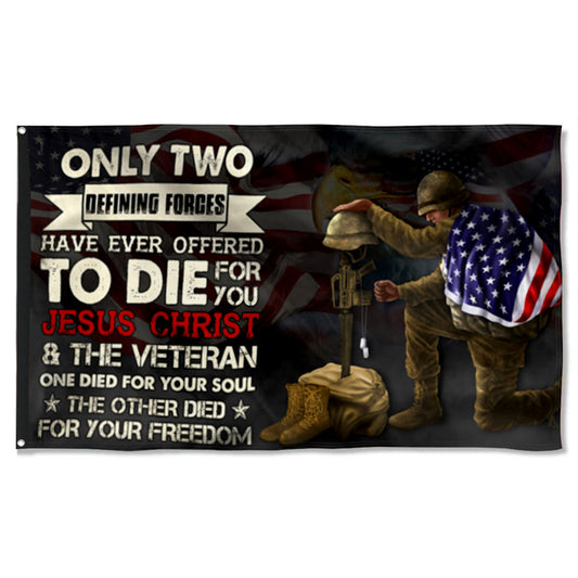 Fyon Veteran Owe To Jesus Christ And The Veteran Flag 41322  Indoor and outdoor banner