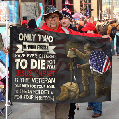 Fyon Veteran Owe To Jesus Christ And The Veteran Flag 41322  Indoor and outdoor banner