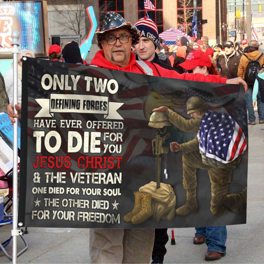 Fyon Veteran Owe To Jesus Christ And The Veteran Flag 41322  Indoor and outdoor banner
