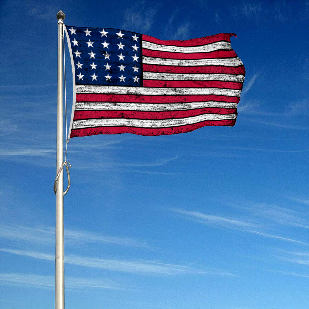 Fyon Vintage the United States flag 25 star linear pattern flag Banner