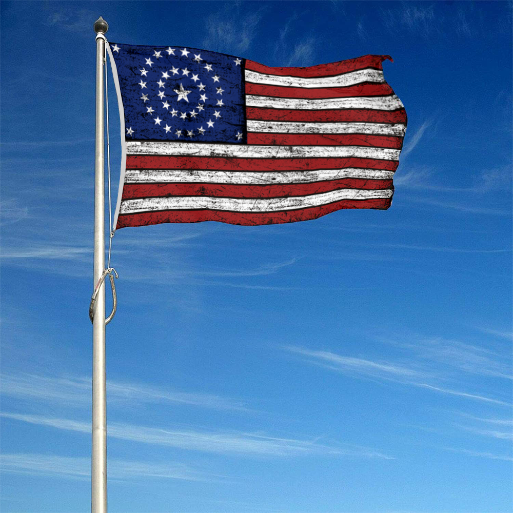 Fyon Vintage the United States flag US 38 Star Flag Banner