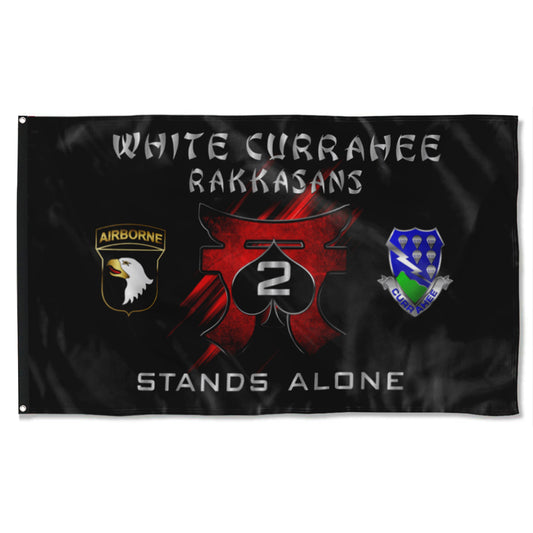 Fyon White Currahee Rakkasans Flag Indoor and outdoor banner