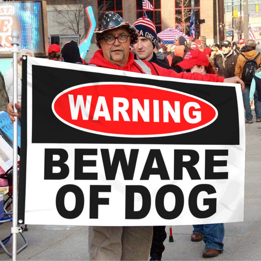 Fyon Warning Beware of DOG Flag  Indoor and Outdoor Banner