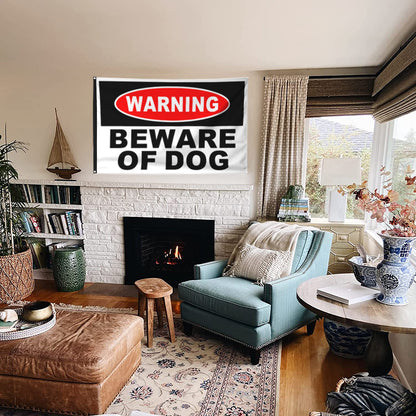 Fyon Warning Beware of DOG Flag  Indoor and Outdoor Banner