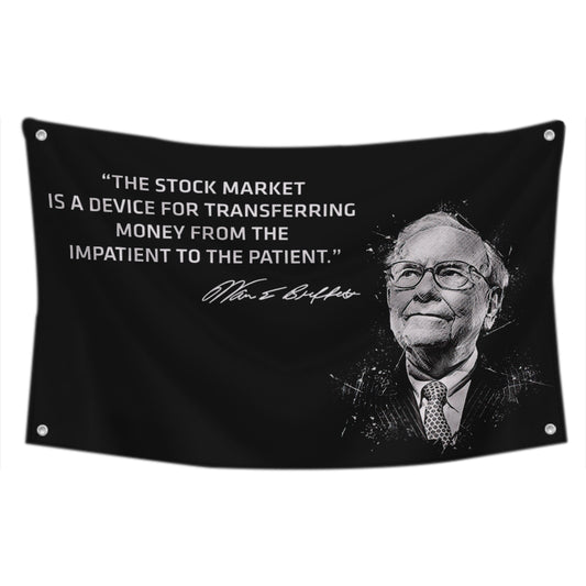 Fyon Warren Buffet Financial Advice Quote Stocks Money Device Patient Flag Indoor and Outdoor Banner