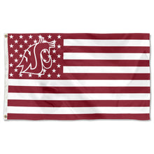 Fyon Washington State Cougars  Stars and Stripes Flag Banner