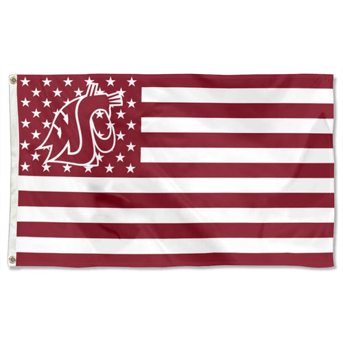 Fyon Washington State Cougars  Stars and Stripes Flag Banner