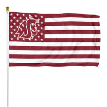 Fyon Washington State Cougars  Stars and Stripes Flag Banner