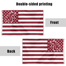 Fyon Washington State Cougars  Stars and Stripes Flag Banner