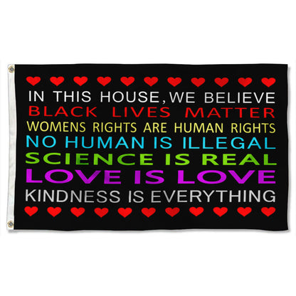 Fyon We Believe Black Lives Matter Love is Love Flag Banner