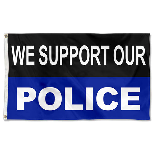 Fyon We Support Our Police Blue Flag Indoor and Outdoor Banner