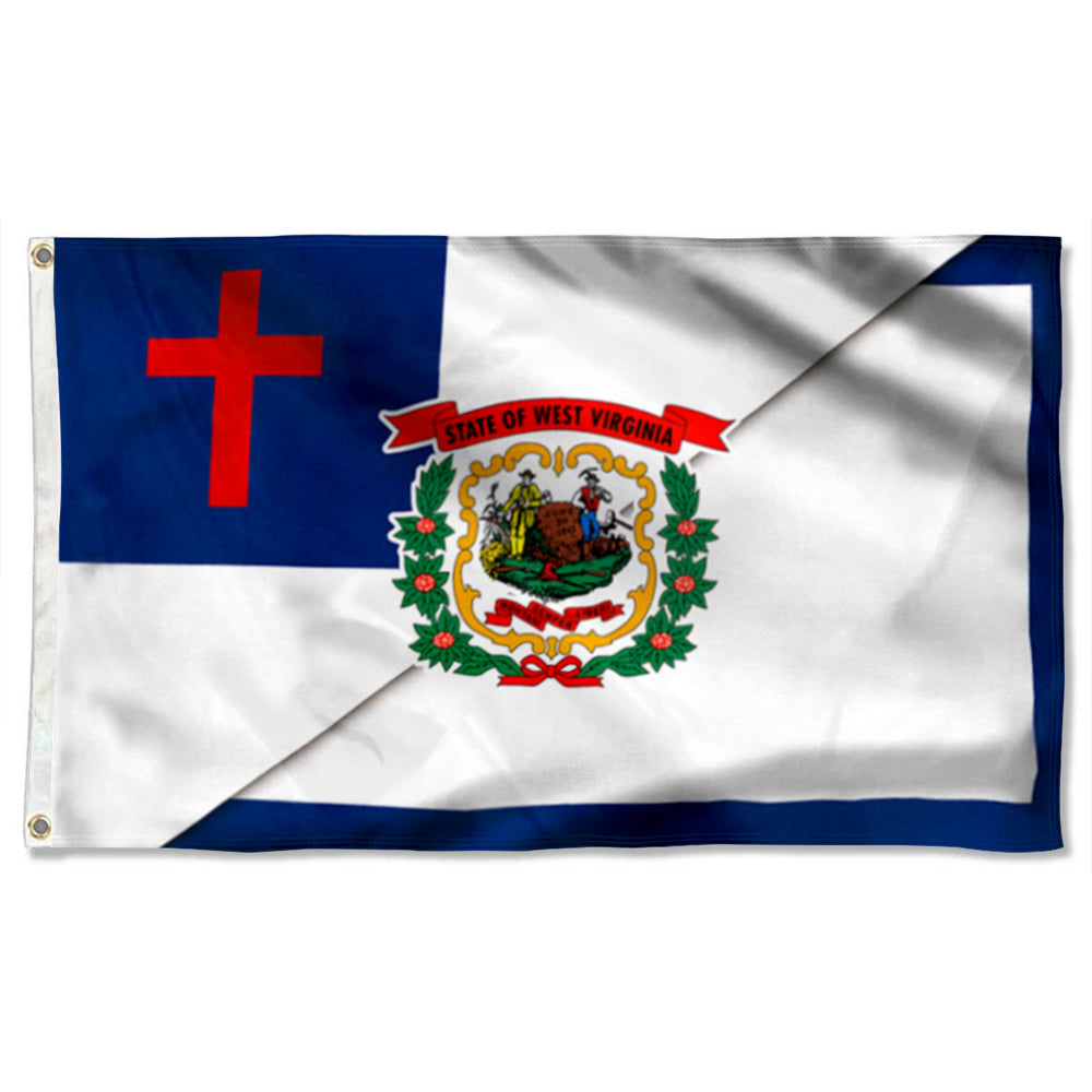 Fyon West Virginia And Christian Flag Banner 41324  Indoor and outdoor banner