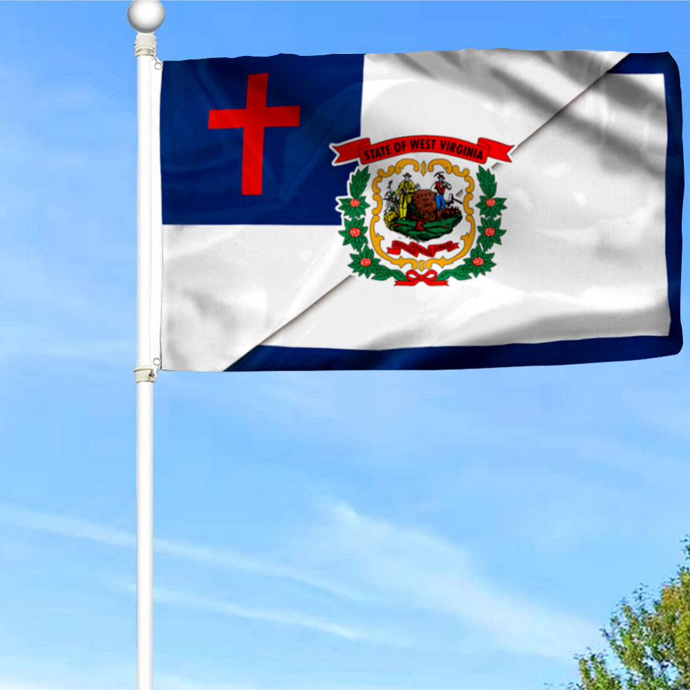 Fyon West Virginia And Christian Flag Banner 41324  Indoor and outdoor banner