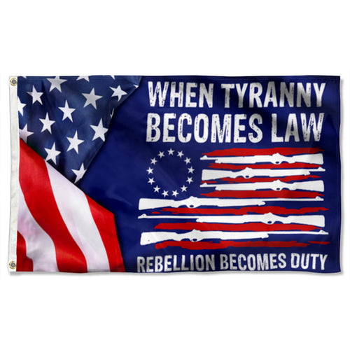 Fyon When Tyranny Becomes Law Rebellion Becomes Duty Flag Banner