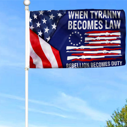Fyon When Tyranny Becomes Law Rebellion Becomes Duty Flag Banner