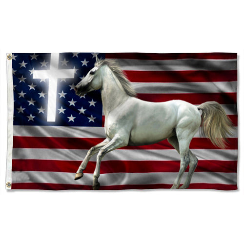 Fyon White Horse Flag 41775  Indoor and outdoor banner