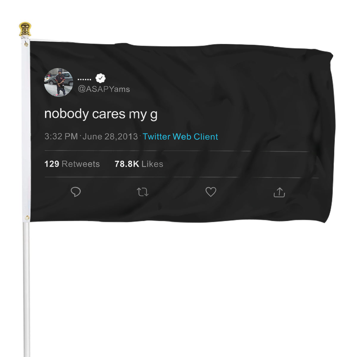 Fyon Yams Nobody cares my g Funny flagTapestry Indoor and outdoor banner