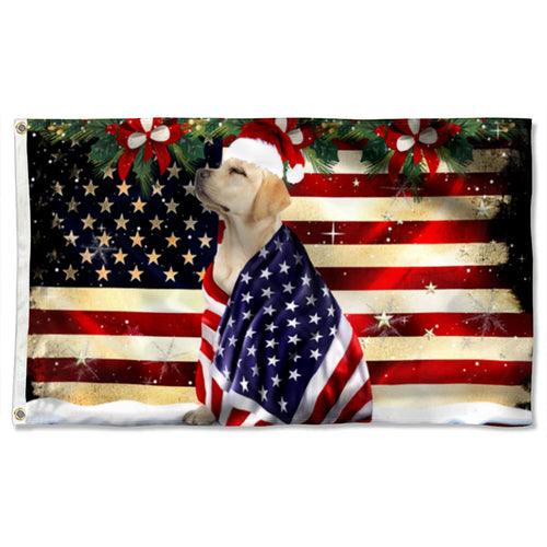 Fyon Yellow Labrador Retriever Merry Christmas Flag 41351 Indoor and outdoor banner