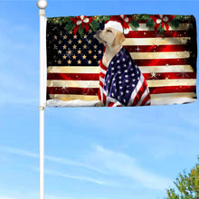 Fyon Yellow Labrador Retriever Merry Christmas Flag 41351 Indoor and outdoor banner