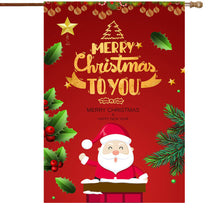 Fyon Merry Christmas Santa Claus Decorative Double Sided Vertical House Garden Flag 28x40inch --GF101801