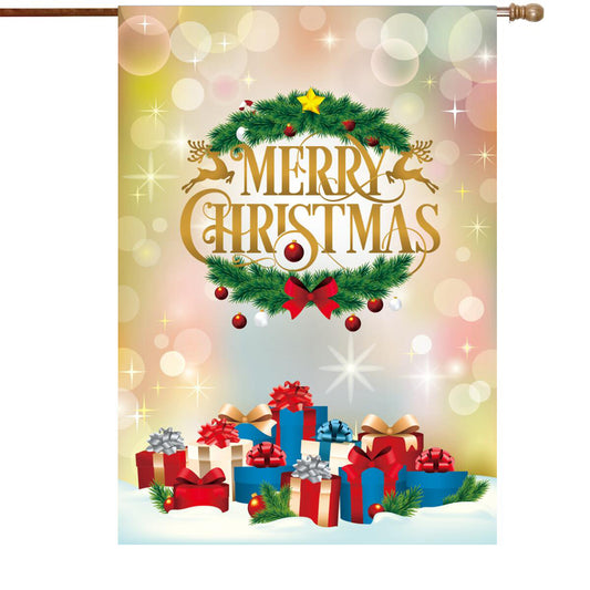 Fyon Merry Christmas Santa Claus Decorative Double Sided Vertical House Garden Flag 28x40inch --GF101809